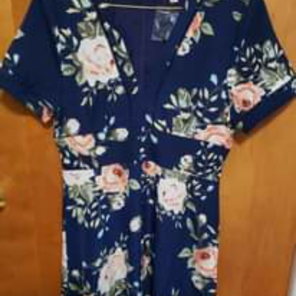 Floral navy blue maxi dress - Picture 3 of 3